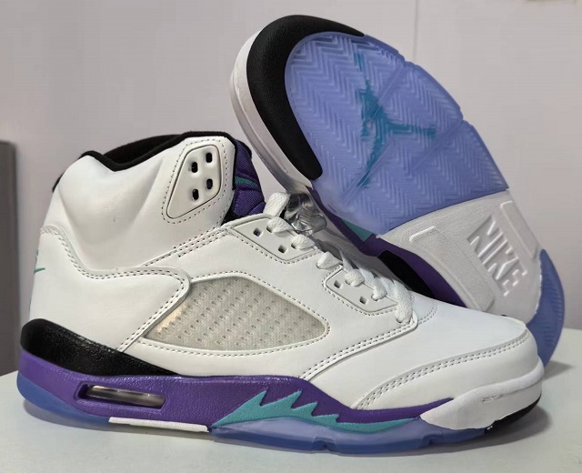 Air Jordan 5 Retro V Grape White